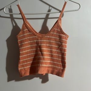 Urban Outfitters light orange striped crop top